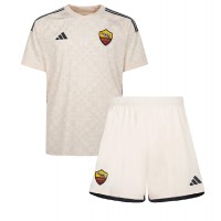 Camiseta AS Roma Lorenzo Pellegrini #7 Visitante Equipación para niños 2023-24 manga corta (+ pantalones cortos)